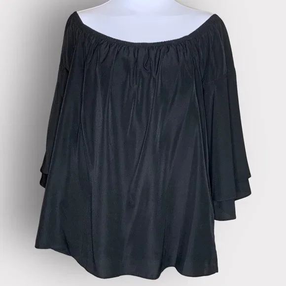 VAVA by Joy Han GEORGINA Off-The-Shoulder Blouse BLACK L - Picture 3 of 7